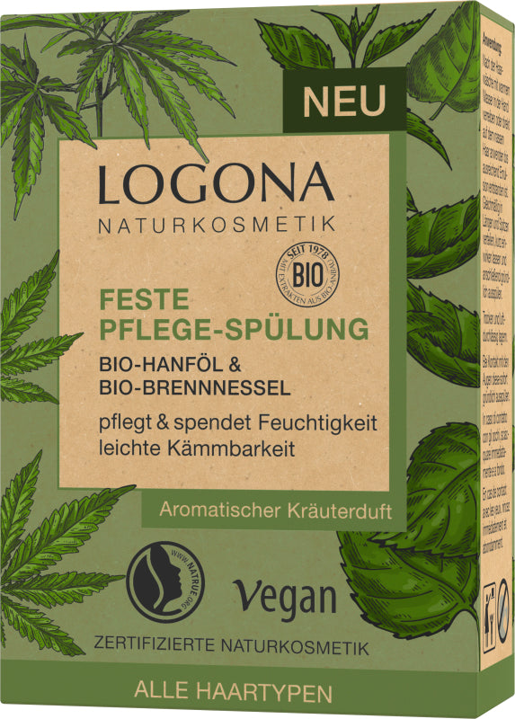 LOGONA Solid Care Conditioner Organic Hemp & Organic Nettle