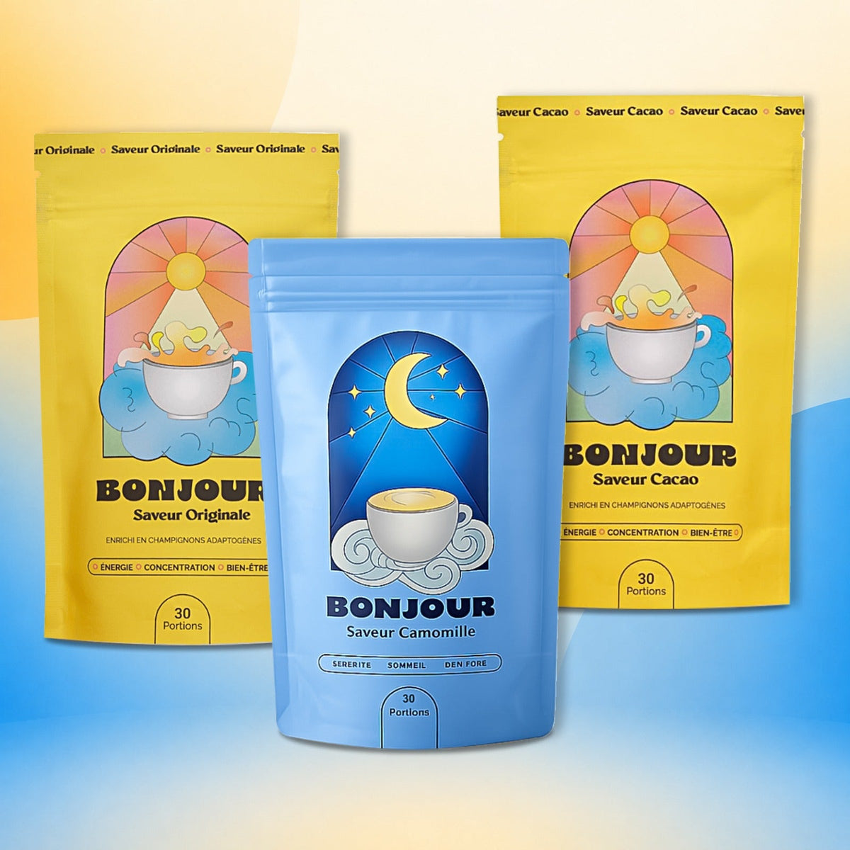 Bonjour Flavor Discovery Trio - Originale & Cacao & Camomille (90 Servings)