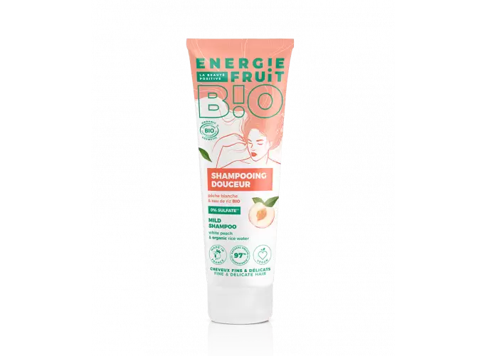 ENERGIE FRUIT - Shampoing Sans Sulfates Pêche Blanche - Lavage Doux & Arôme Rafraîchissant 🍑✨