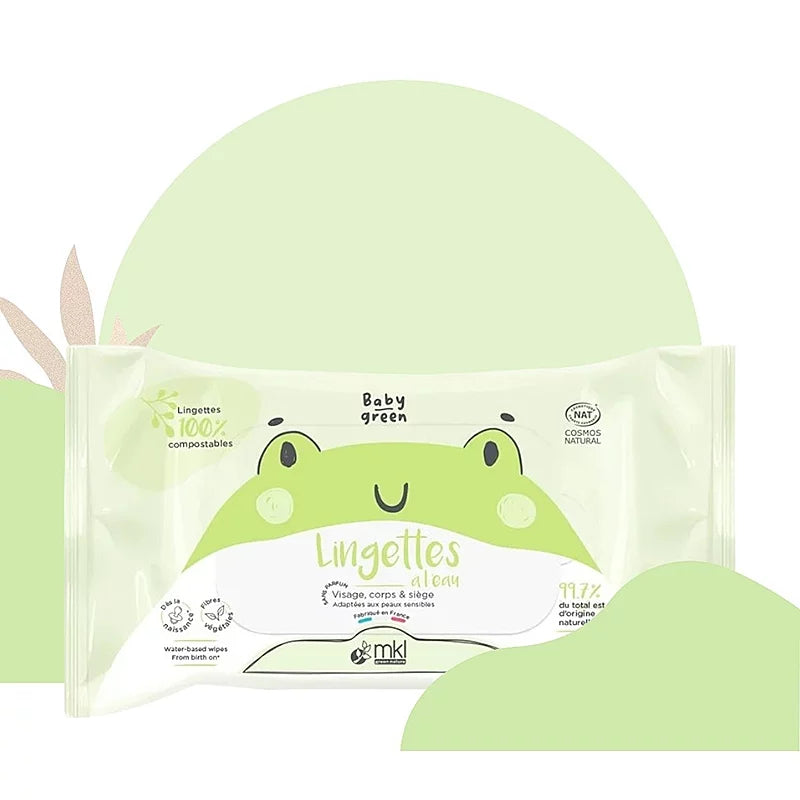 MKL GREEN NATURE - Baby Green Water Wipes (56 wipes) - Safe & Soft for Tender Skin 🌿🍼