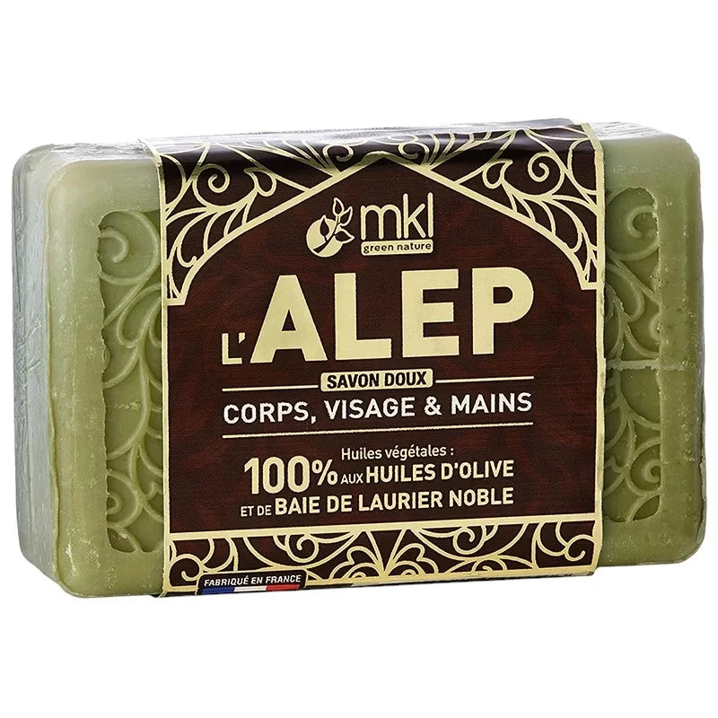 MKL GREEN NATURE - Savon d'Alep à l'Huile de Baies de Laurier Noble (100g) - Découvrez la Pureté Naturelle 🌱💧