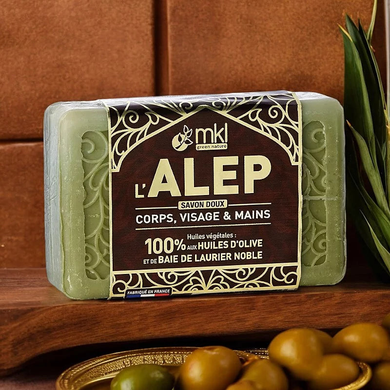 MKL GREEN NATURE - Savon d'Alep à l'Huile de Baies de Laurier Noble (100g) - Découvrez la Pureté Naturelle 🌱💧