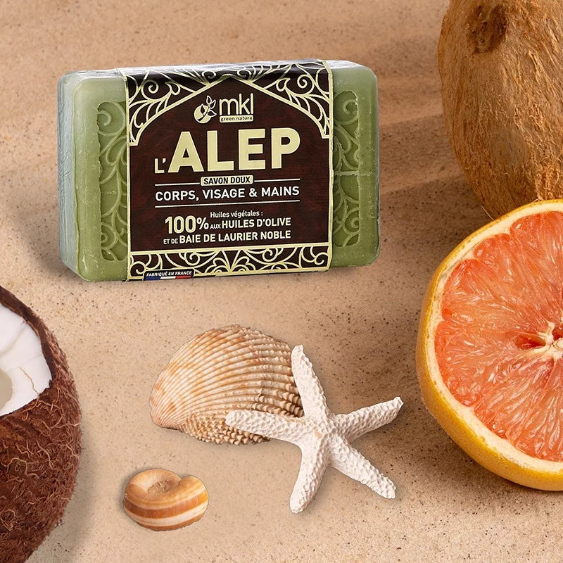 MKL GREEN NATURE - Savon d'Alep à l'Huile de Baies de Laurier Noble (100g) - Découvrez la Pureté Naturelle 🌱💧