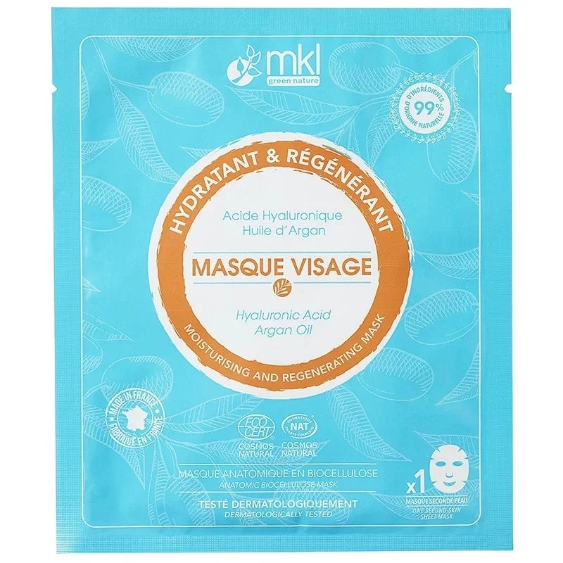 MKL GREEN NATURE - Hydrating & Regenerating Face Mask with Hyaluronic Acid & Organic Argan Oil (1 piece) - Refresh Your Glow! ✨🌿