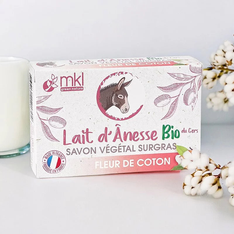MKL GREEN NATURE - Savon Nourrissant Lait d'Ânesse & Fleur de Coton (100g) - Offrez-vous une Hydratation Luxueuse ! 🧴✨