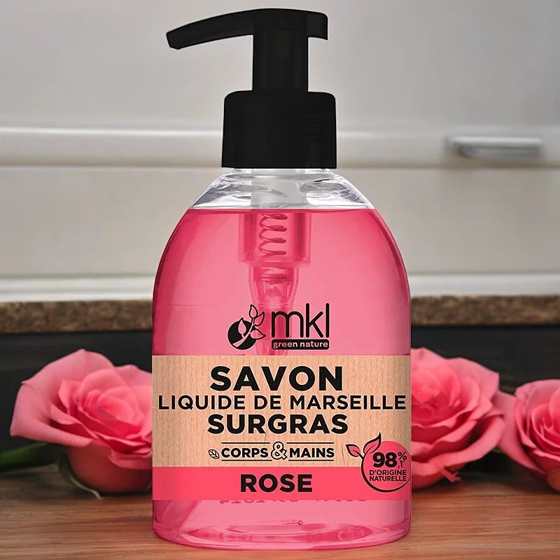 MKL GREEN NATURE - Savon Liquide de Marseille à la Rose (300ml) - Offrez-vous une Pure Fraîcheur 🌹🧼