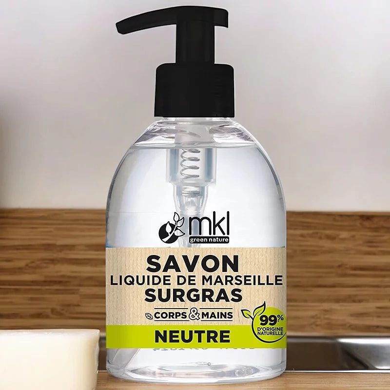MKL GREEN NATURE - Savon Liquide de Marseille Nature Verte (500ml) - Douceur et Pureté Naturelle 🌱✨