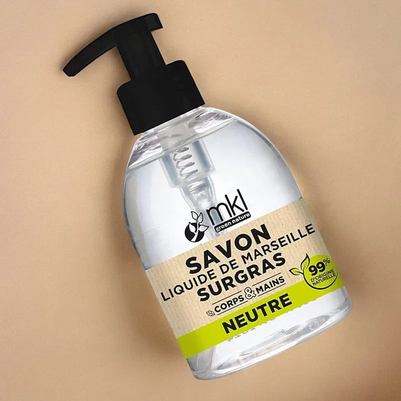 MKL GREEN NATURE - Savon Liquide de Marseille Nature Verte (500ml) - Douceur et Pureté Naturelle 🌱✨