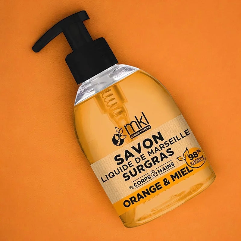 MKL GREEN NATURE - Orange Blossom & Honey Liquid Marseille Soap - Luxurious Cleanliness Awaits! 🍊🍯✨