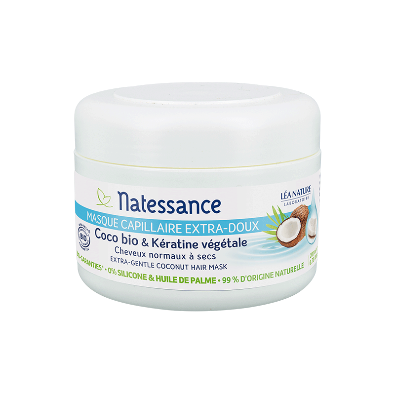 NATESSANCE - Extra-Gentle Hair Mask with Organic Coconut Oil - Nourish & Revive Your Hair! 🌴✨