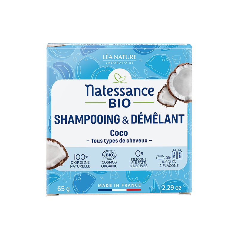 NATESSANCE - Organic Coconut Solid Shampoo & Detangler - Nourish Your Hair Naturally! 🥥✨