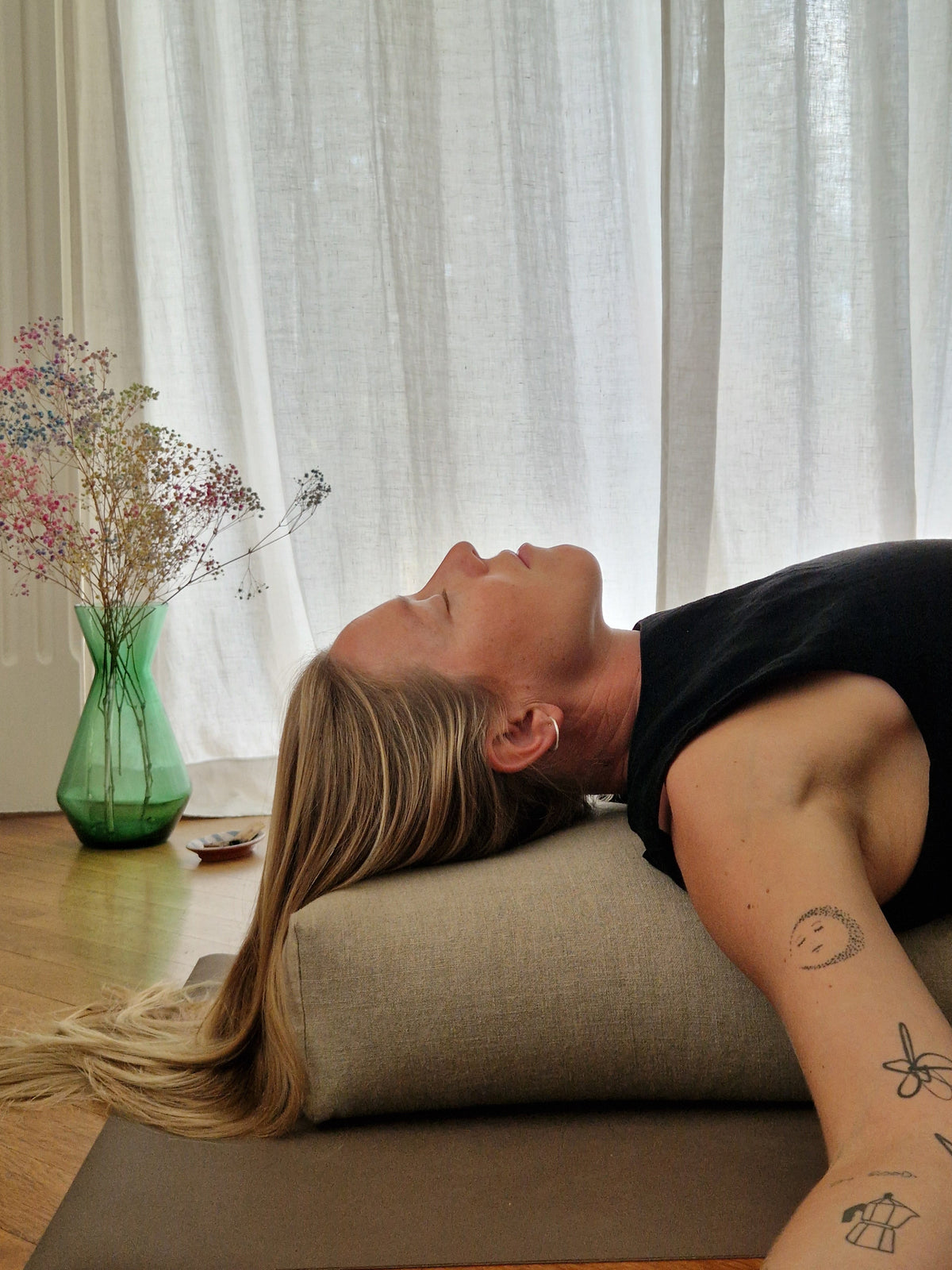 Yoga Bolster Rechteckig – Leinen Natur