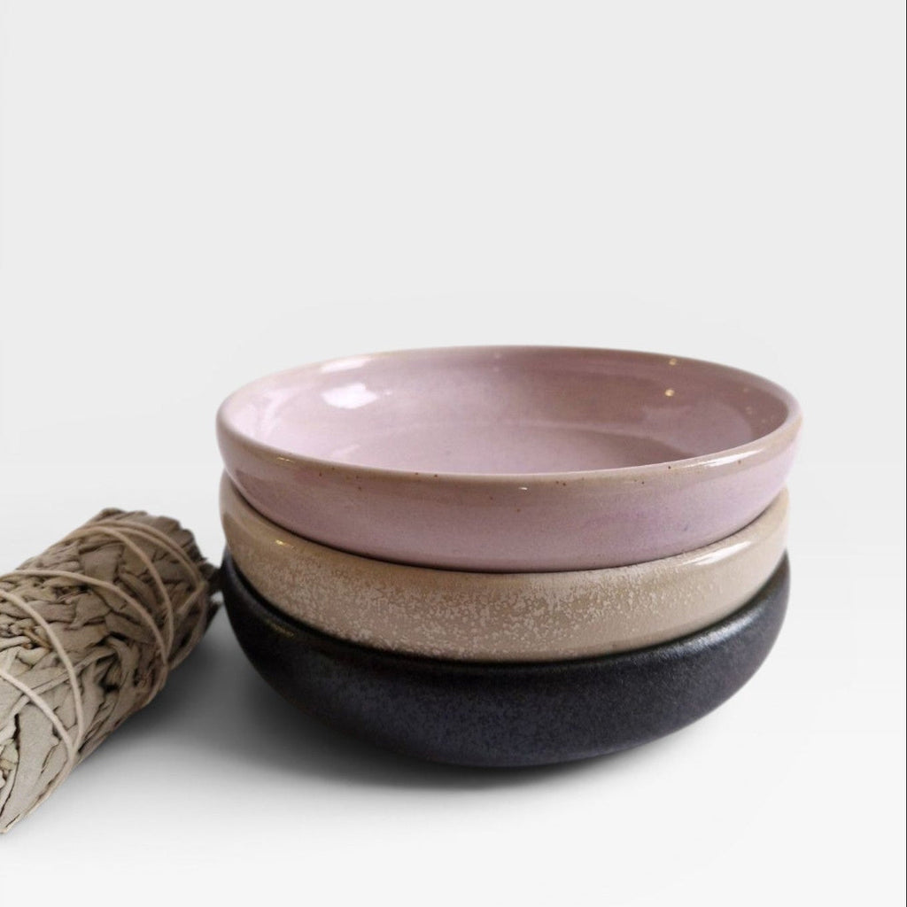 Coupe d'encens en céramique violette