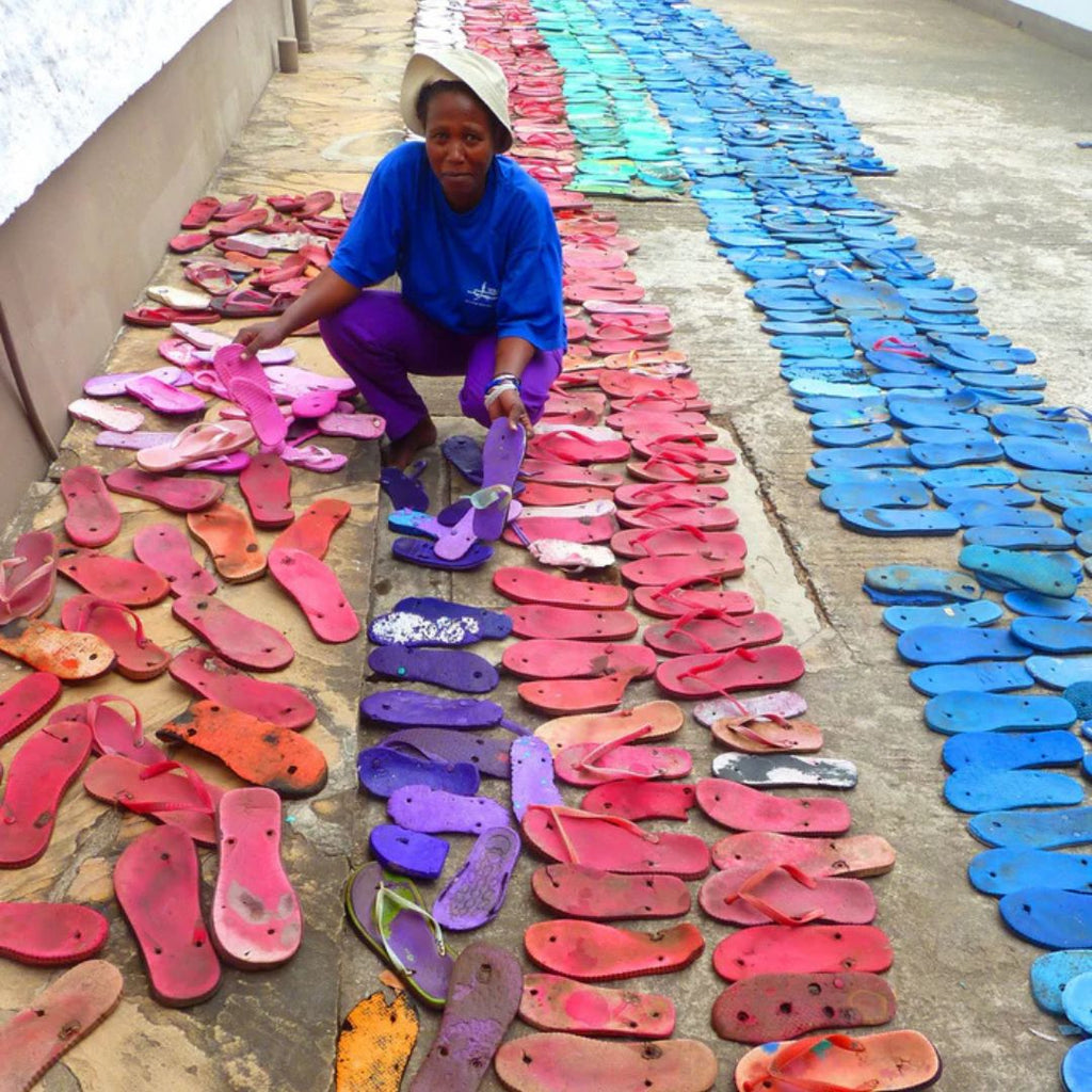 Bloc de yoga recyclé Coucher de soleil Petit