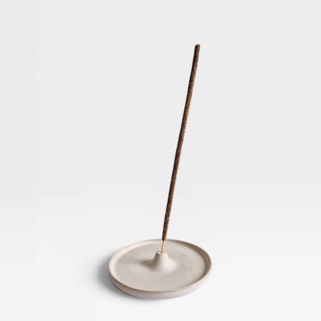Porte-encens en céramique blanche