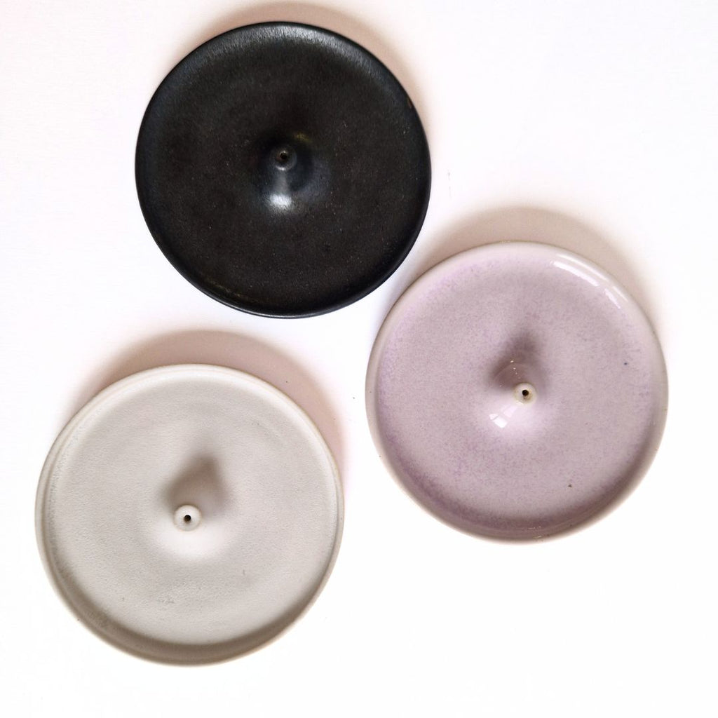 Porte-encens en céramique blanche