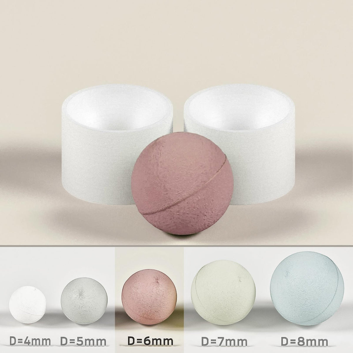 Moule à bombes de bain Goleo – Rond, 5 tailles (Ø 4-8 cm)