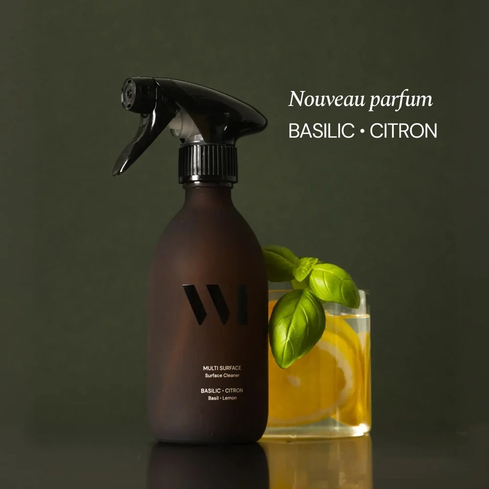 Nettoyant multi-surfaces pour bouteilles en verre – Citron & Basilic, 290 mL