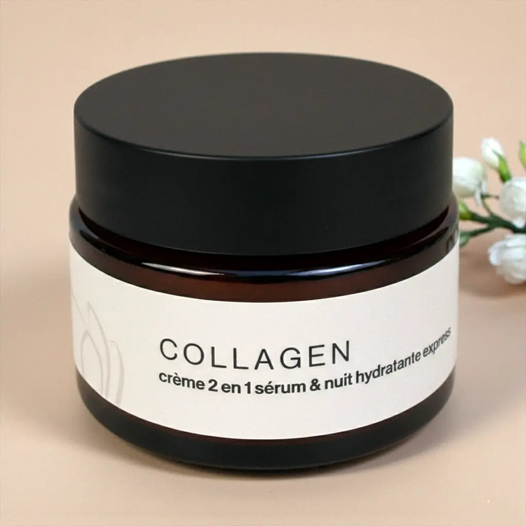 Crème au collagène 2-en-1 : sérum hydratant express & nuit