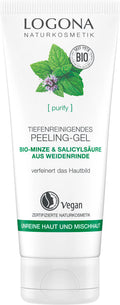 LOGONA PURIFY Deep Cleansing Exfoliation Gel organic mint & salicylic acid from willow bark