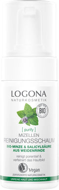 LOGONA PURIFY Micellar Cleansing Foam organic mint & salicylic acid from willow bark