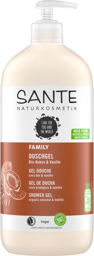 SANTE FAMILY Shower Gel Organic Coconut & Vanilla 950 ml