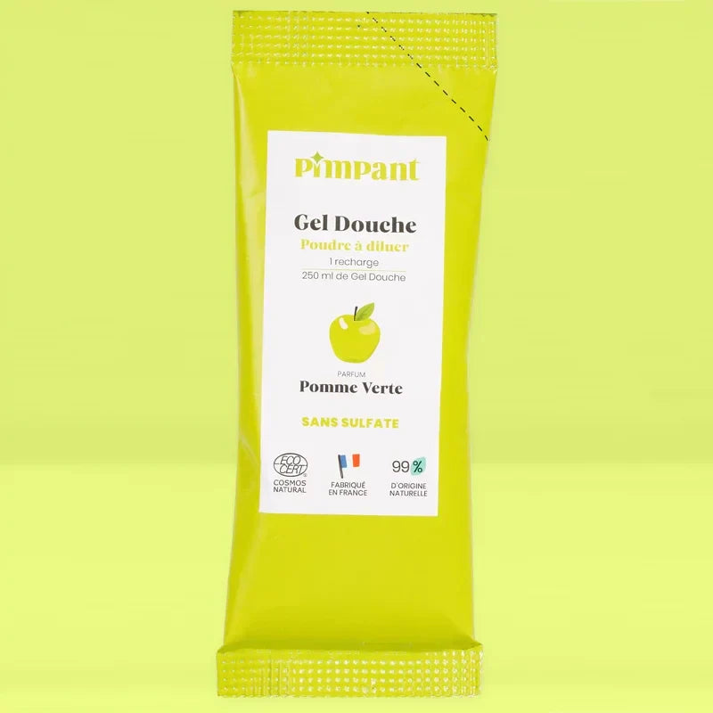 Duschgel Pulver zum Verdünnen grüner Apfel - 25g - Pimpant