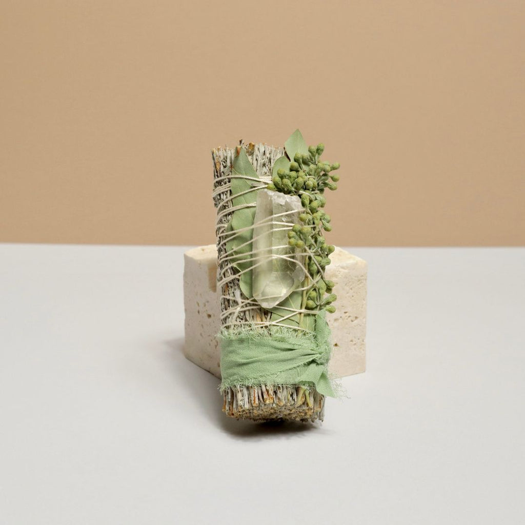 Blauer Salbei & Eukalyptus & Quartz Räucherbündel