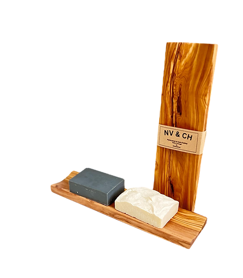 Porte-savon en bois d'olivier Lise grand