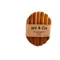 Porte-savon ovale en bois d'olivier zigzag