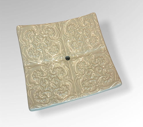 Porte-savon en céramique "Le carré blanc"