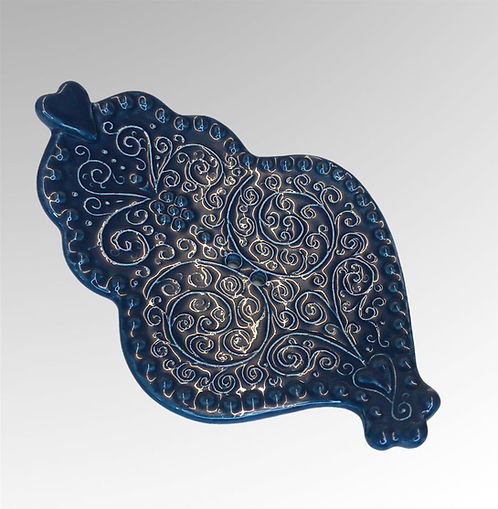 Porte-savon en céramique "cœur de Viana bleu"
