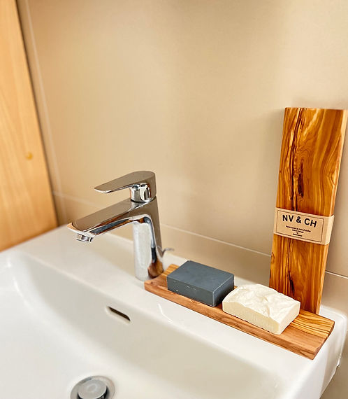 Porte-savon en bois d'olivier Lise grand