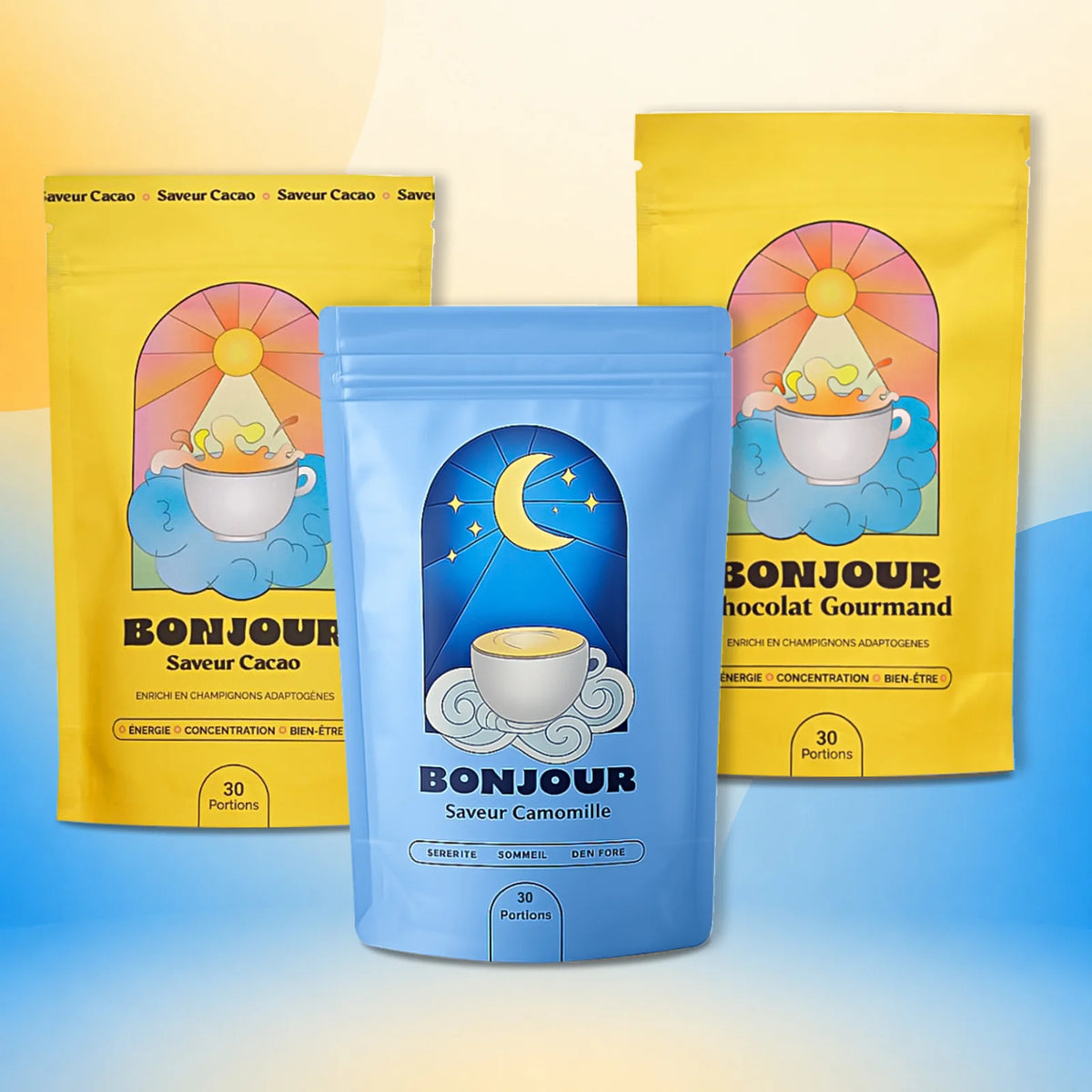 Bonjour Trio Confort Cosy - Cacao & Chocolat Gourmand & Camomille (90 portions)