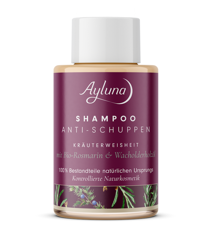 AYLUNA Shampoo for Dandruff & dry scalp Kräuterweisheit  with organic rosemary & juniper wood oil - travel size