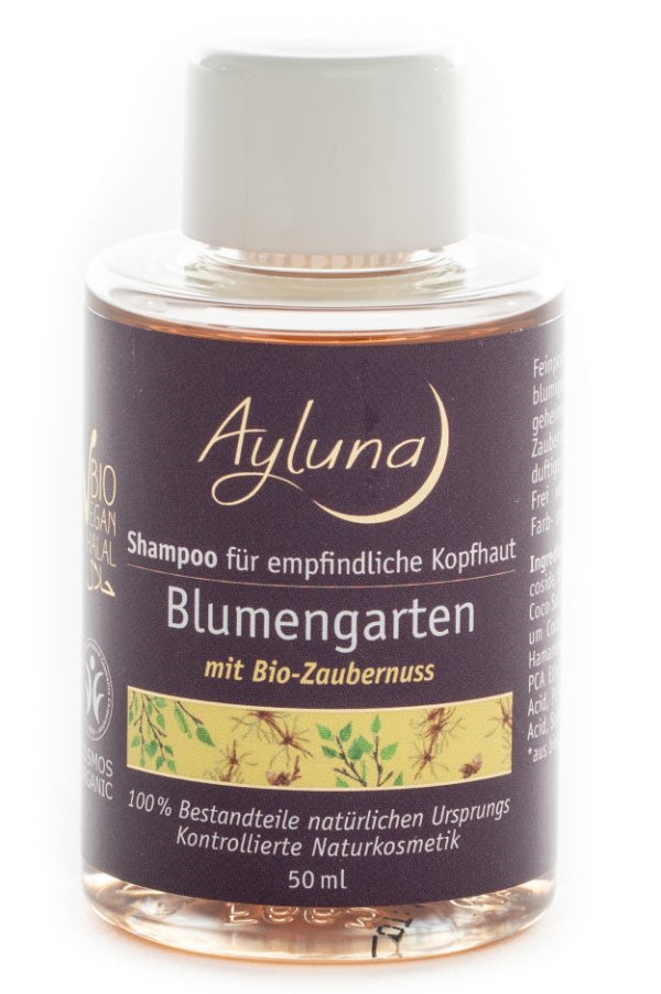AYLUNA Shampoo for sensitive scalps Blumengarten with organic witch hazel - travel size