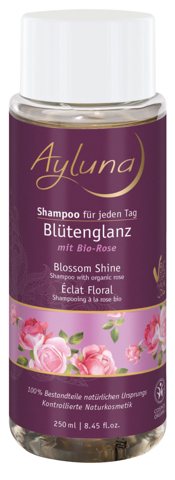 AYLUNA Shampoo Shine & Care Blütenglanz with organic Damask roses