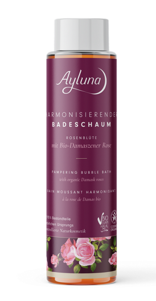 AYLUNA Pampering Bubble Bath Rosenblüte with organic Damask roses