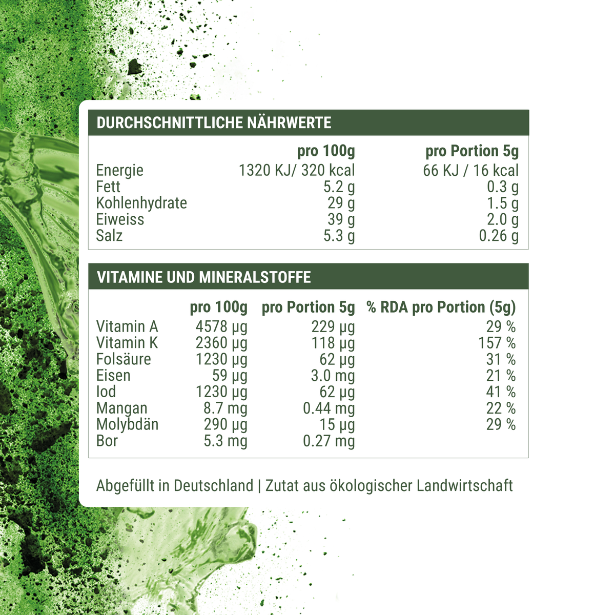 Poudre de jus d’herbe de blé ancien bio (Kamut® Khorasan)