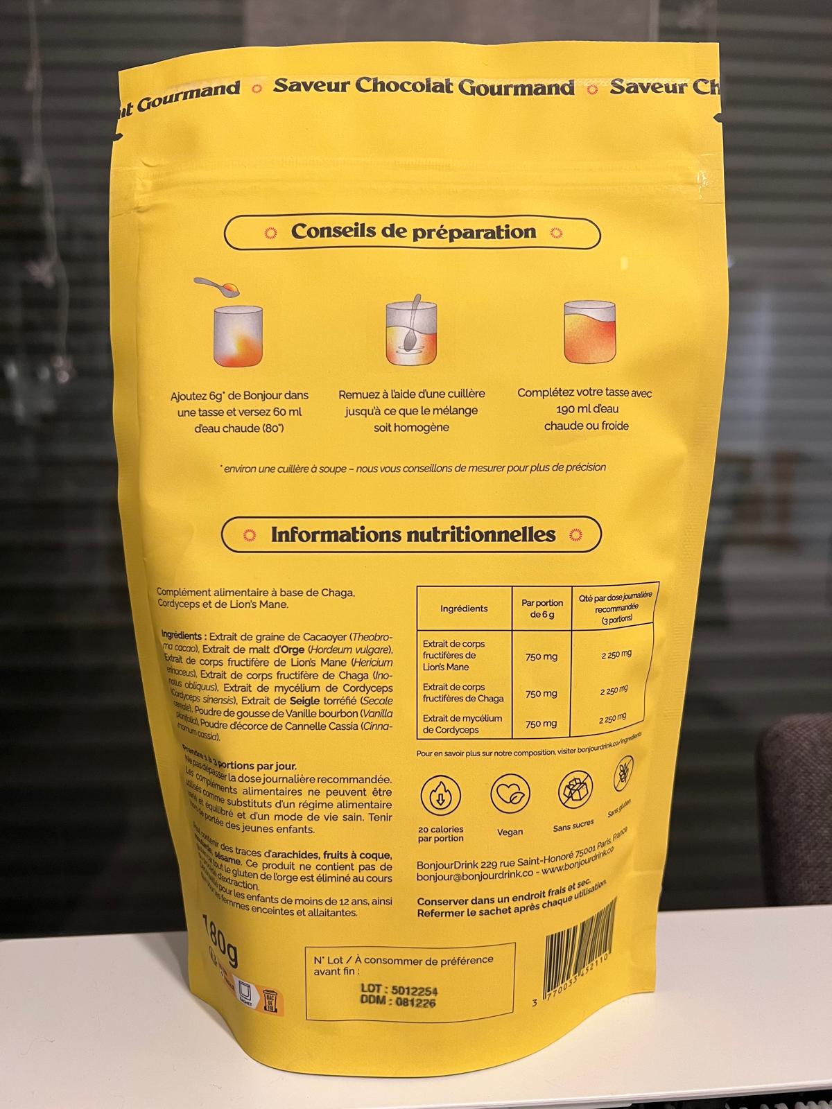 Bonjour Gourmet Chocolate – Functional Mushroom Hot Chocolate