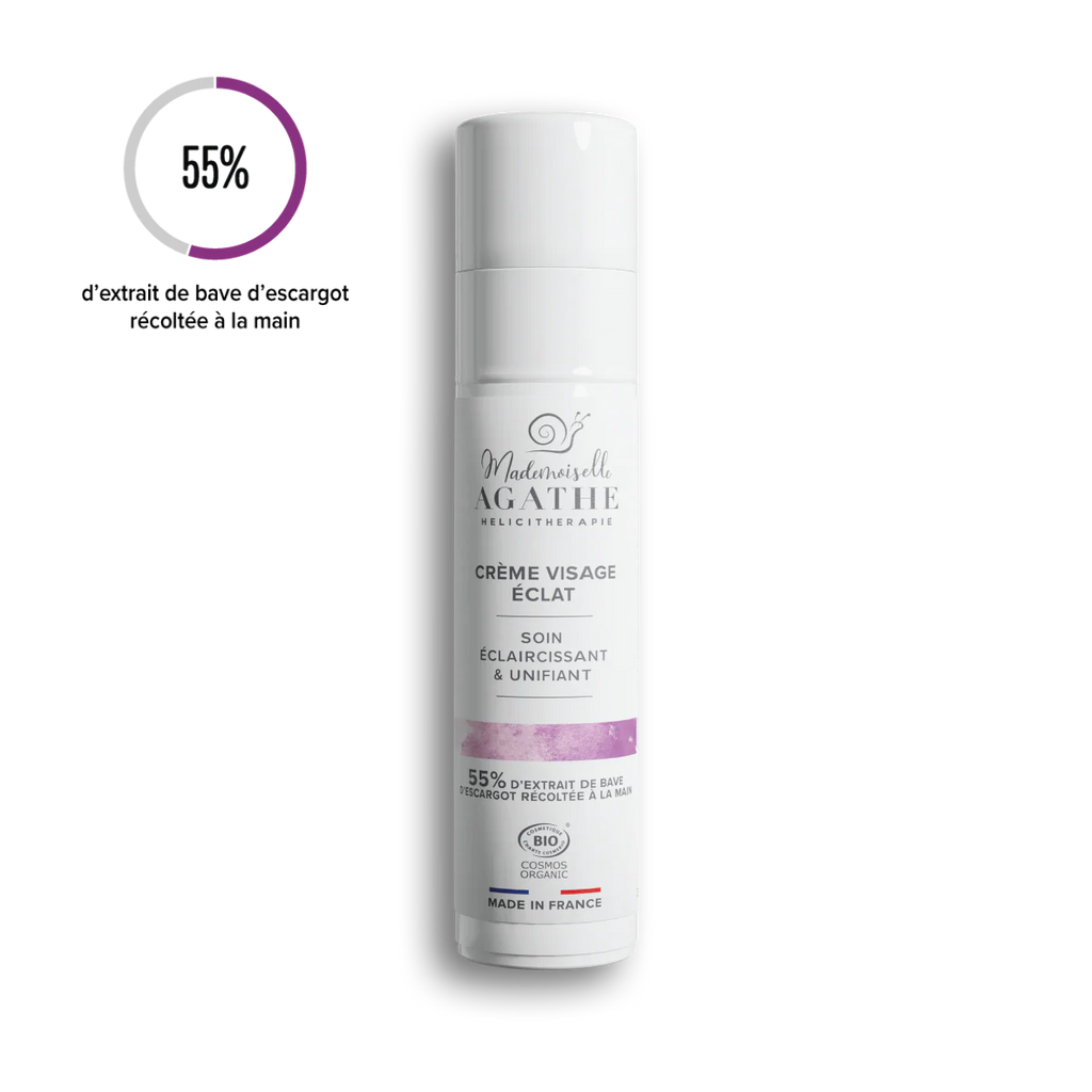 Crème éclat à la bave d'escargot bio - éclaircissant & unifiante