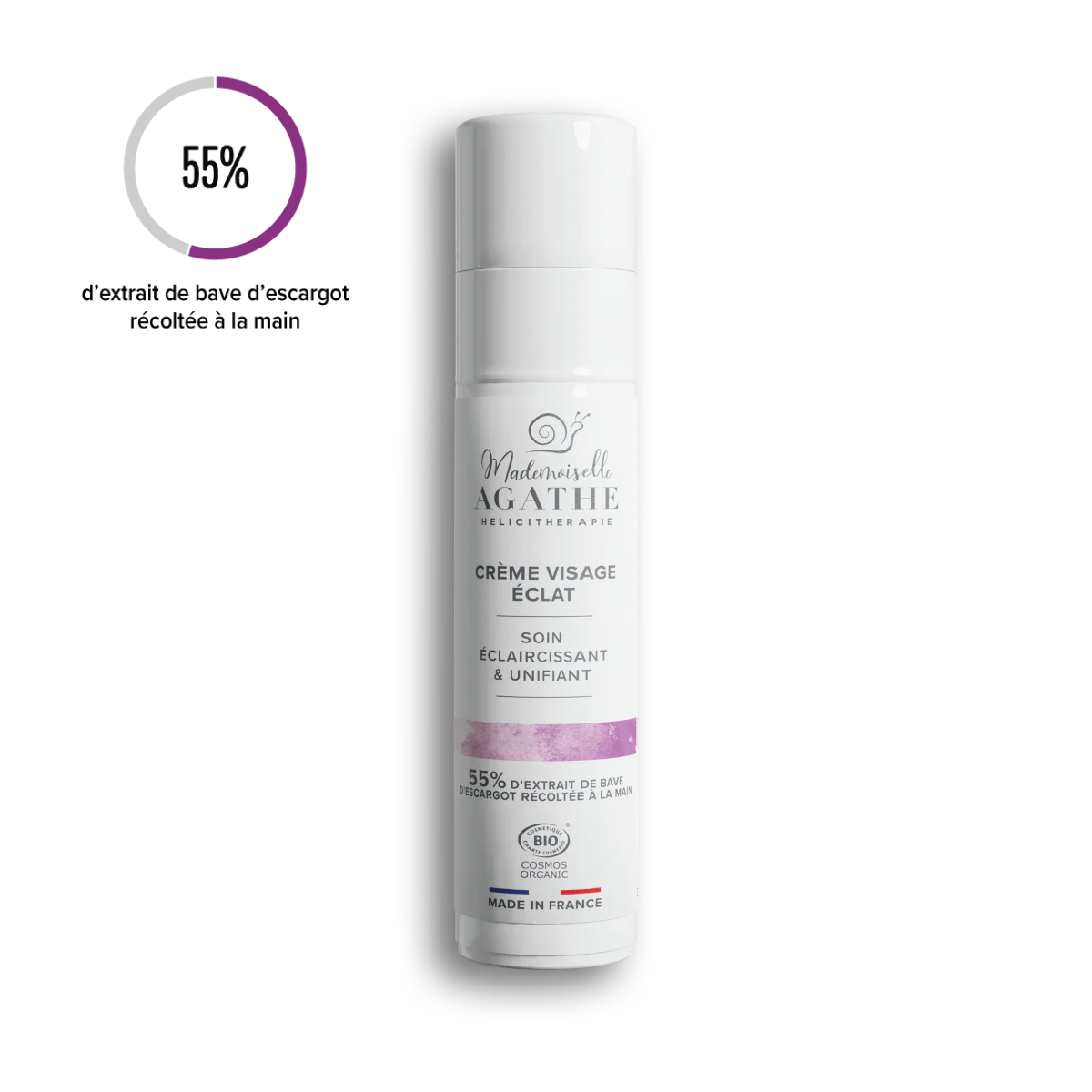 Crème éclat à la bave d'escargot bio - éclaircissant & unifiante