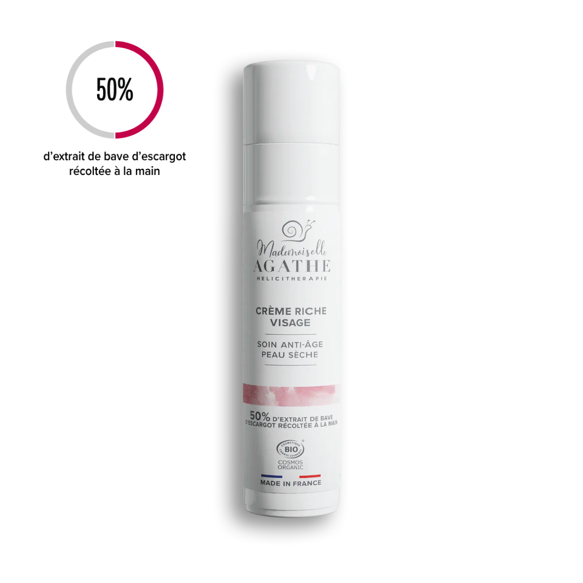 Crème riche visage à la bave d'escargot certifiée bio - anti-âge