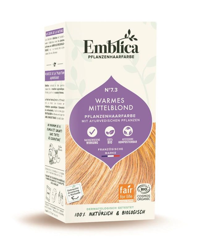 EMBLICA Vegetable Hair Dye Warm Medium Blonde