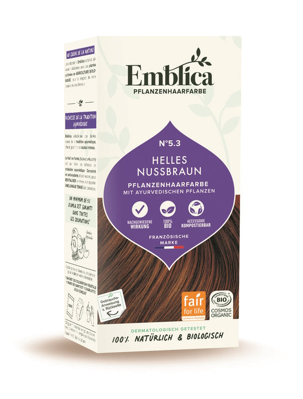 EMBLICA Vegetable Hair Dye Light Nut Brown