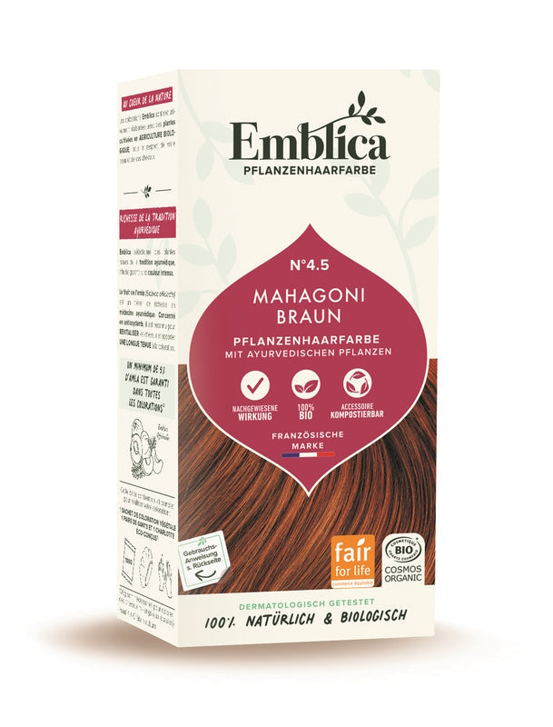 EMBLICA Vegetable Hair Dye Mahogany Brown