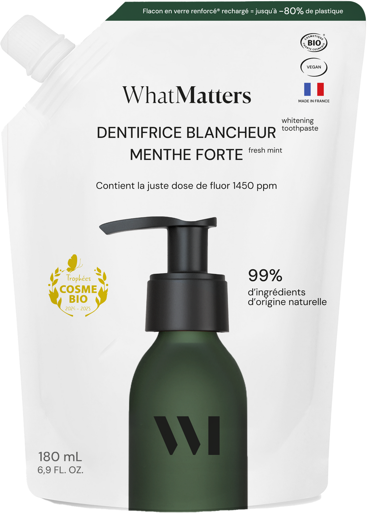 Éco-recharge Dentifrice Menthe Blancheur & Fluor 7 ans et + 180 mL