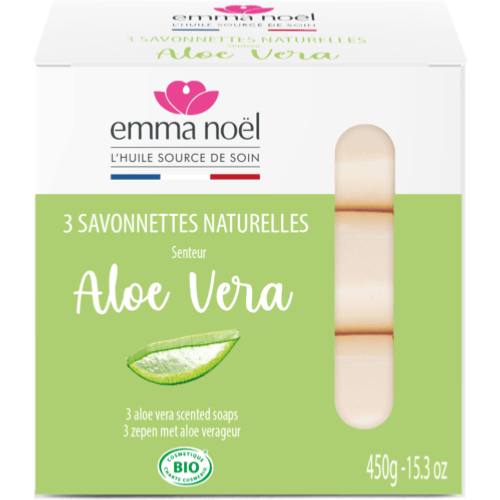 Savonnettes Aloe Vera Bio, Emma Noël, 3×150g*