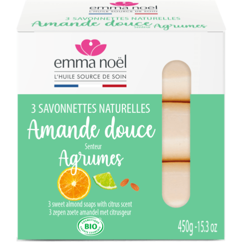 Savonnettes Amande douce Bio, Emma Noël, 3×150g*
