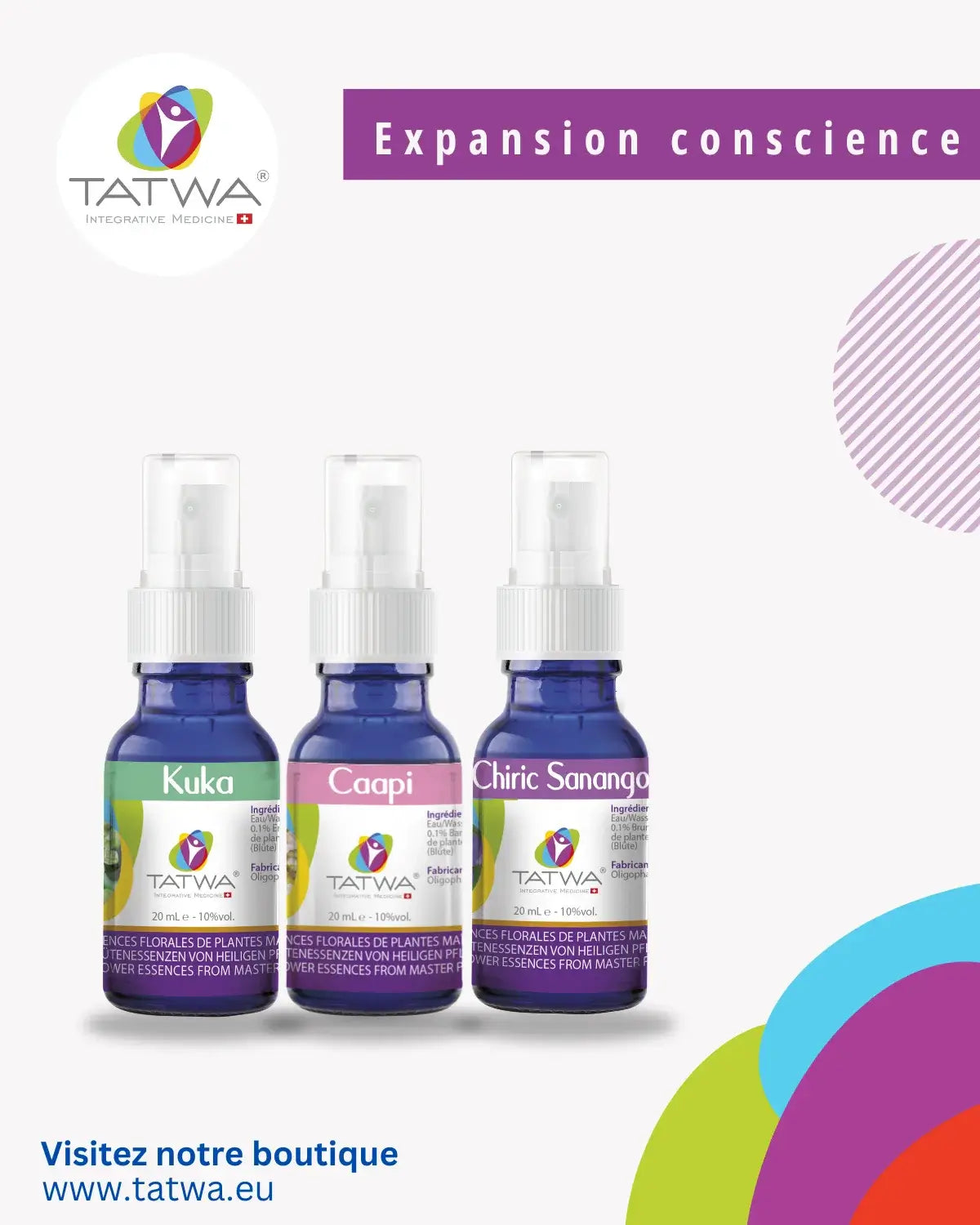 Éveil de Conscience | Expansion et introspection naturelle - flacons de TATWA avec Kuka, Caapi et Chiric Sanango.